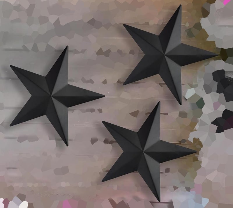 Bellaa 23547 Western Metal Stars Wall Decoration Black Texas Barn Farmhouse Ranch Cottage Lodge Outdoor Home Decor 12 Inch Each Set of 3 - Image 5